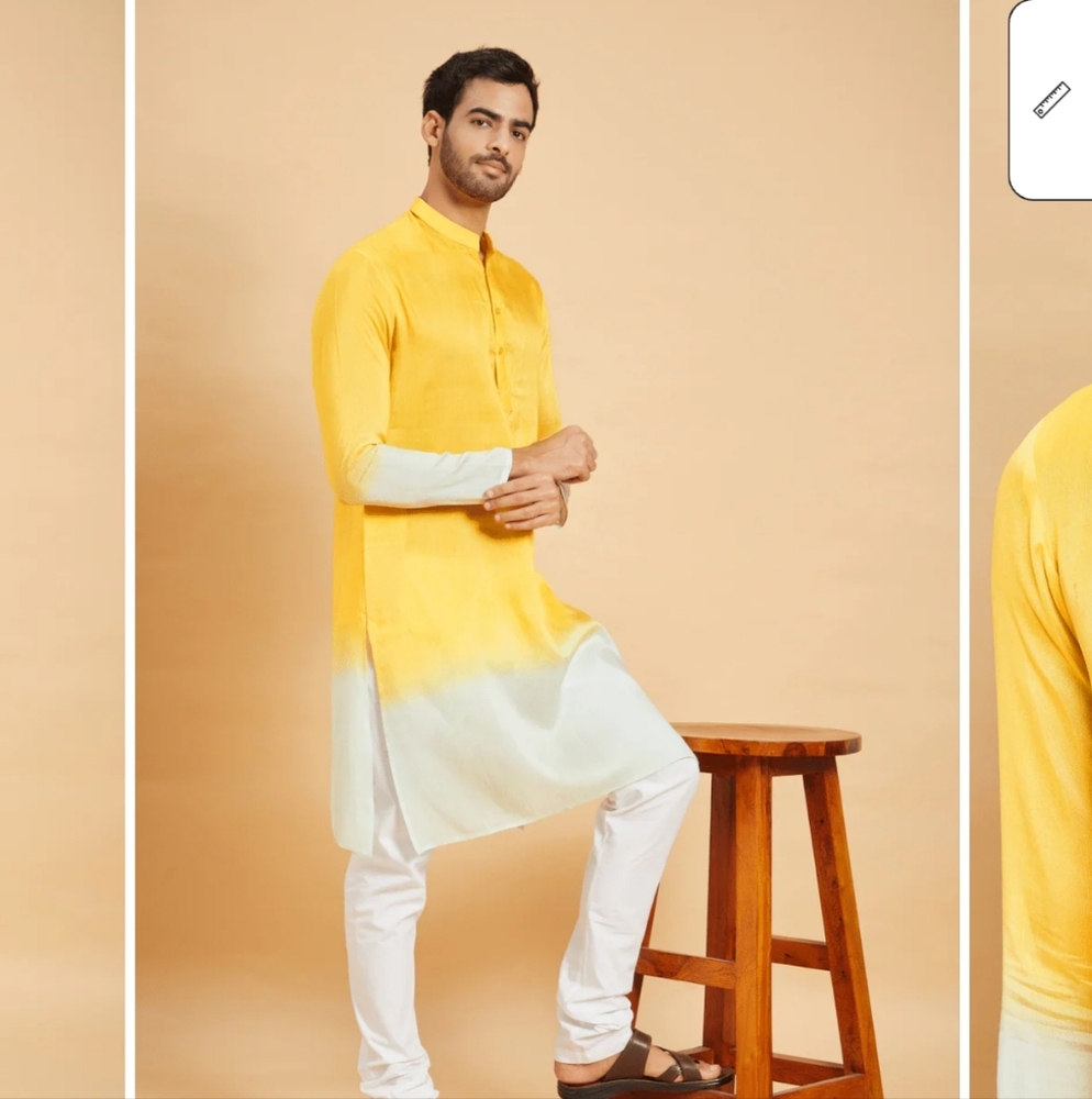 Yellow ombre kurta